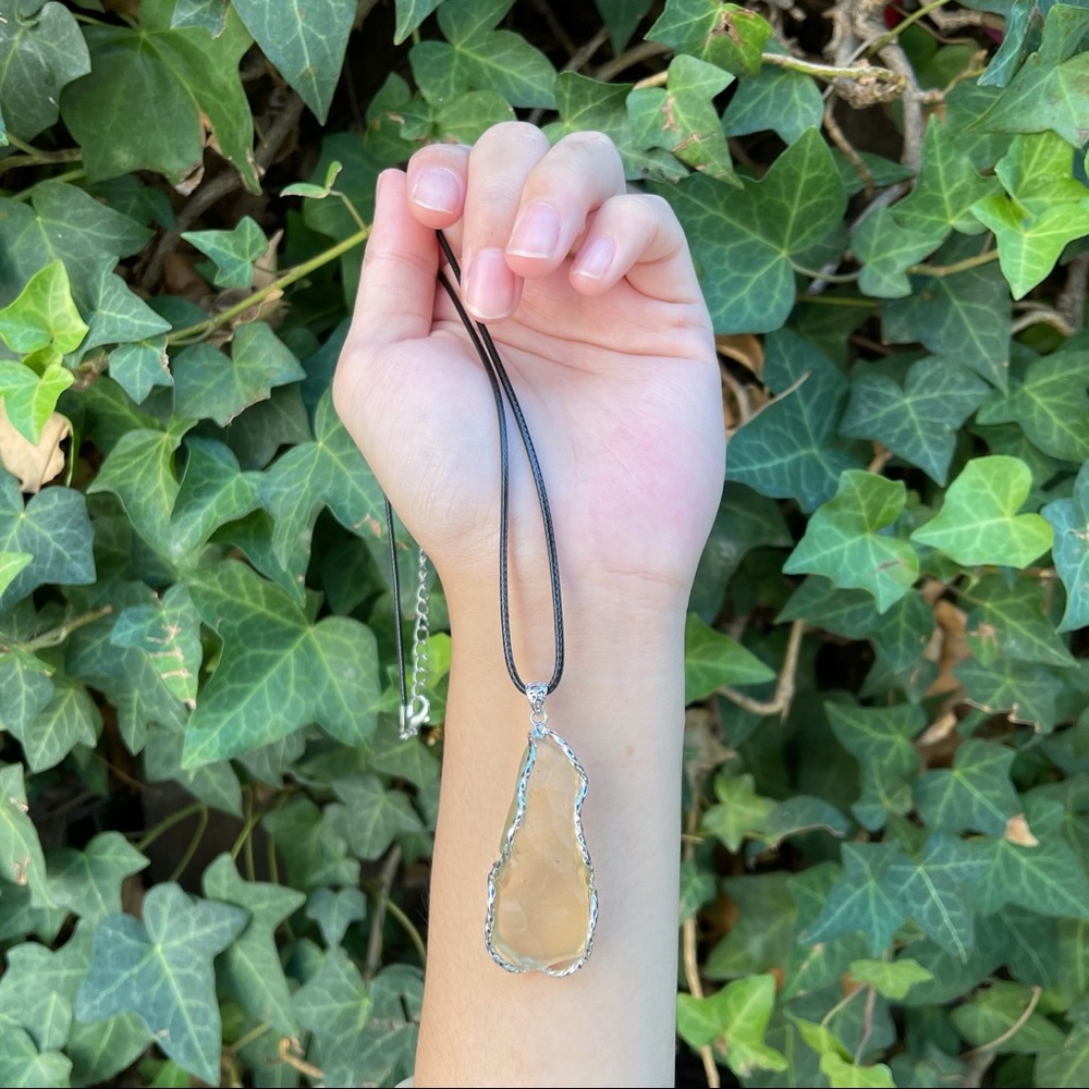 3A+ Libyan Desert Glass Pendant -  100% Authentic Natural Libyan Tektite #3A4